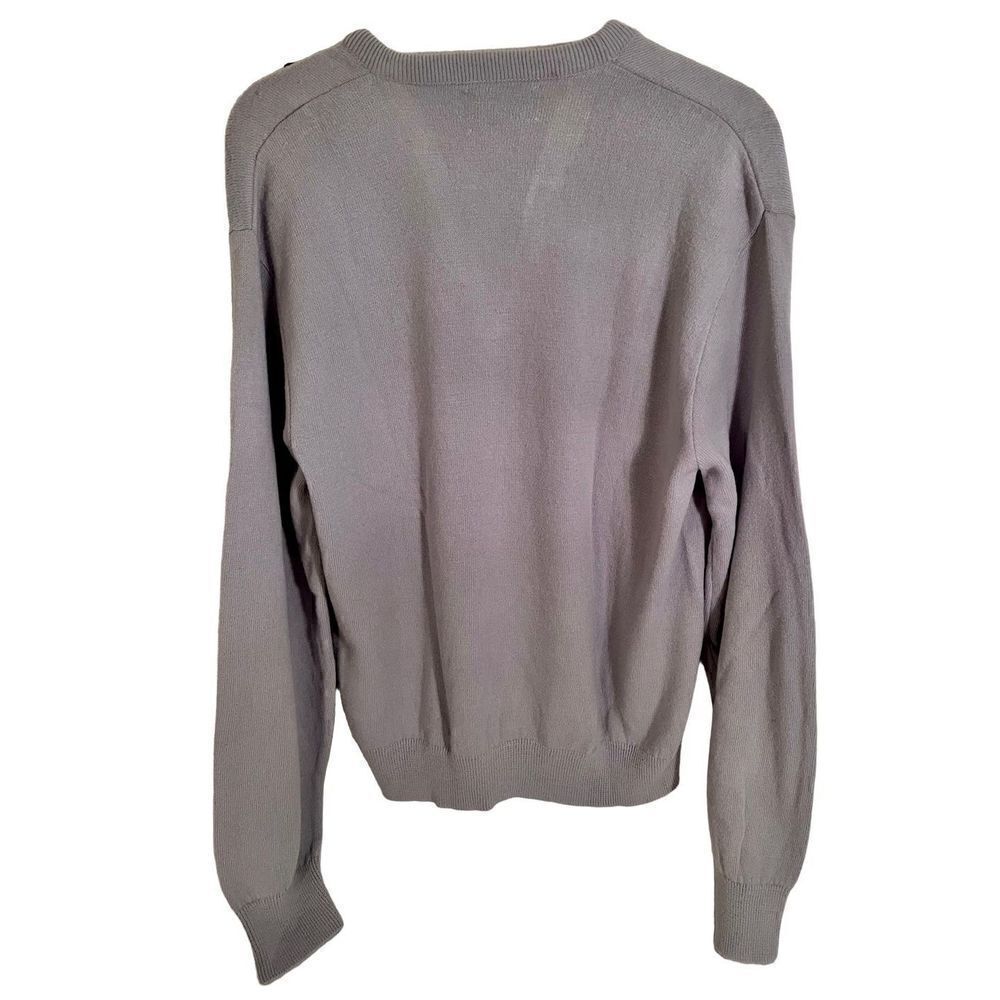 VTG NOS NWT 80s Jantzen Gray V-Neck Sweater Adult L USA Made Lightweight Grandpa